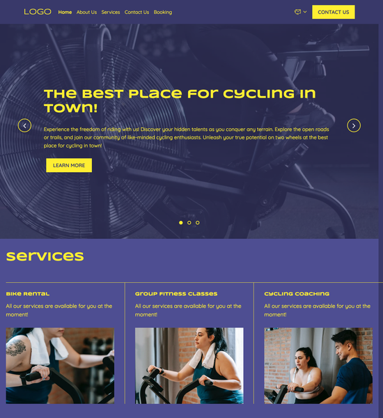 cycling studio template preview