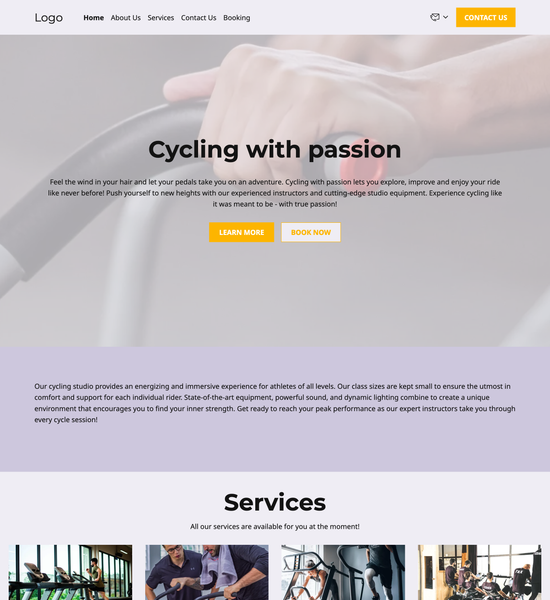 cycling studio template preview