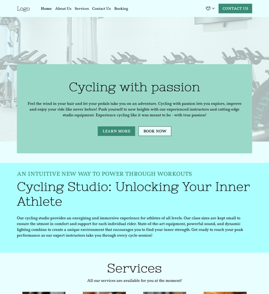 cycling studio template preview