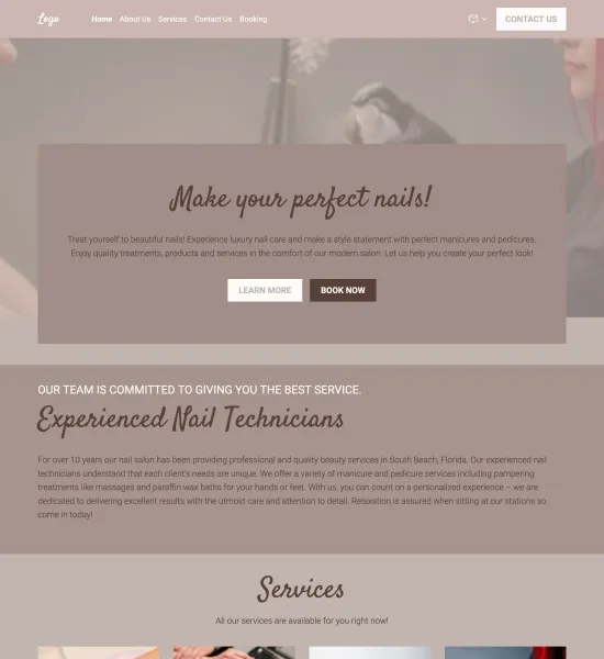 nail salon template preview