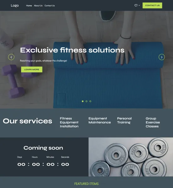 gym equipment store template preview