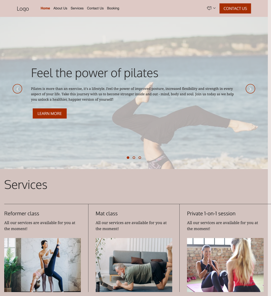 Pilates studio template preview