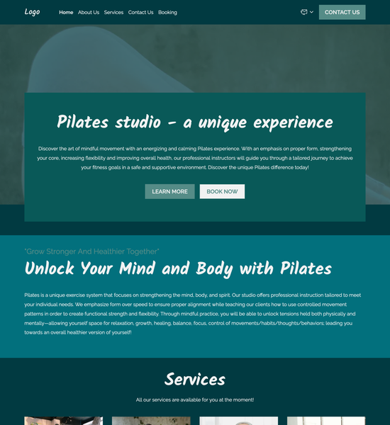 Pilates studio template preview