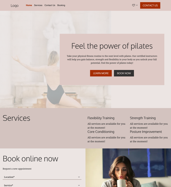 Pilates instructor template preview