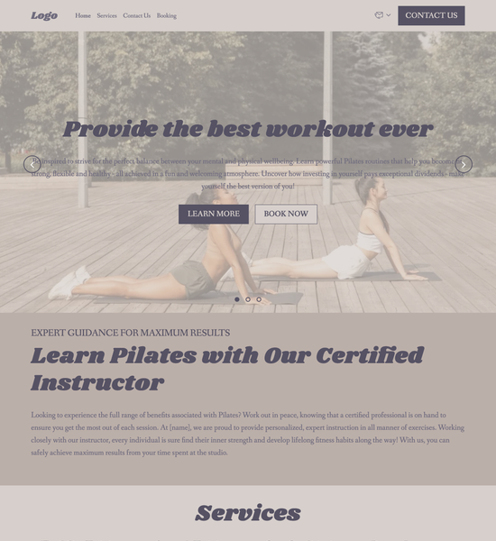 Pilates instructor template preview