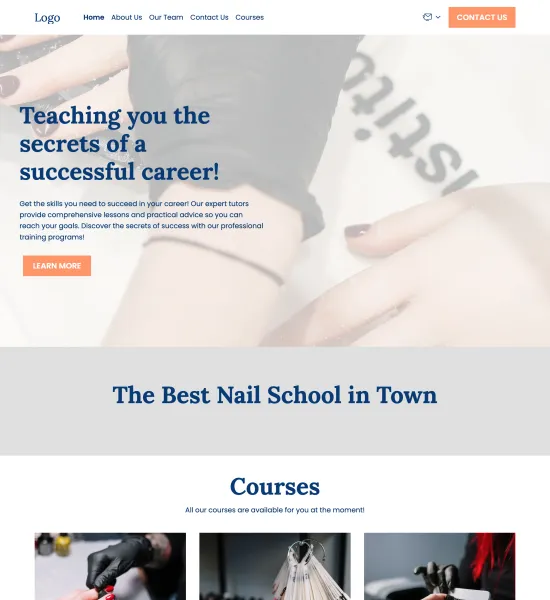 nail school template preview