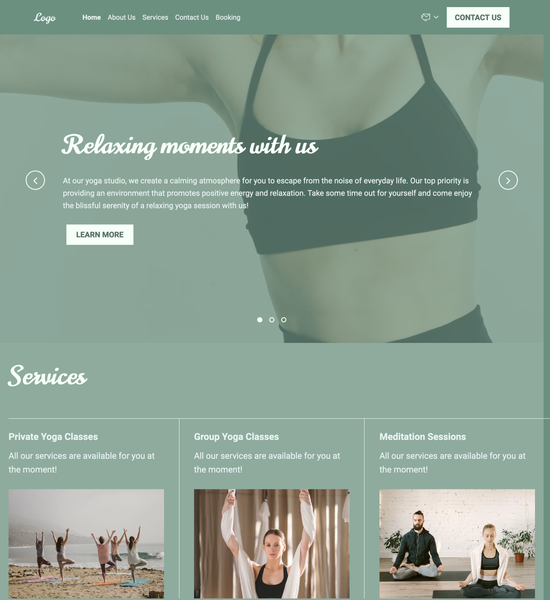 yoga studio template preview