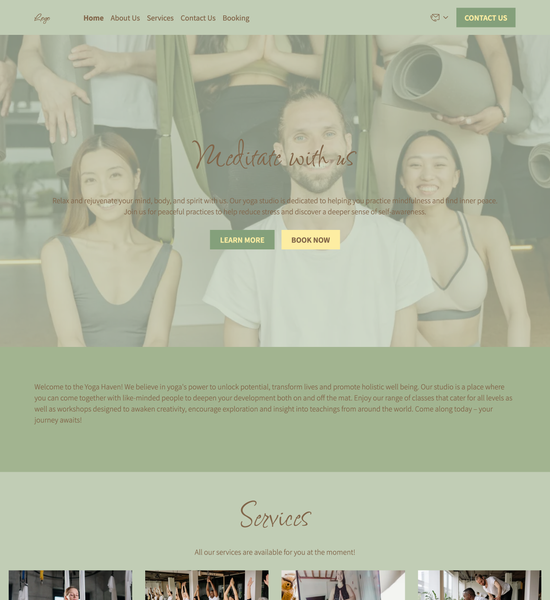 yoga studio template preview