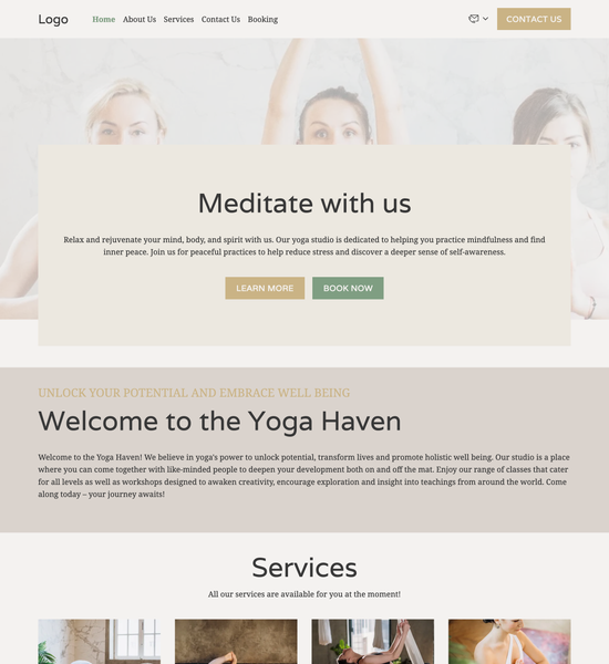 yoga studio template preview