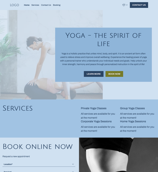 yoga personal trainer template preview