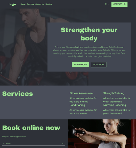 bodybuilding personal trainer template preview