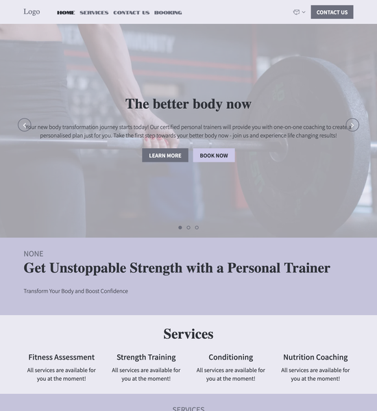 bodybuilding personal trainer template preview