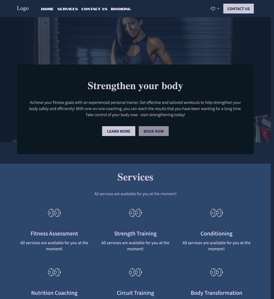 bodybuilding personal trainer template preview