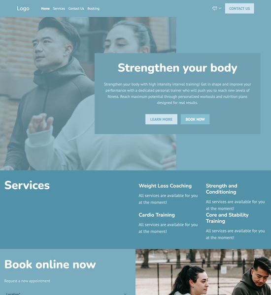 HIIT personal trainer template preview