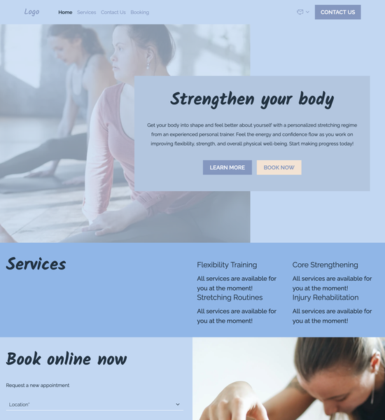 stretching personal trainer template preview