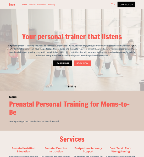 prenatal personal trainer template preview