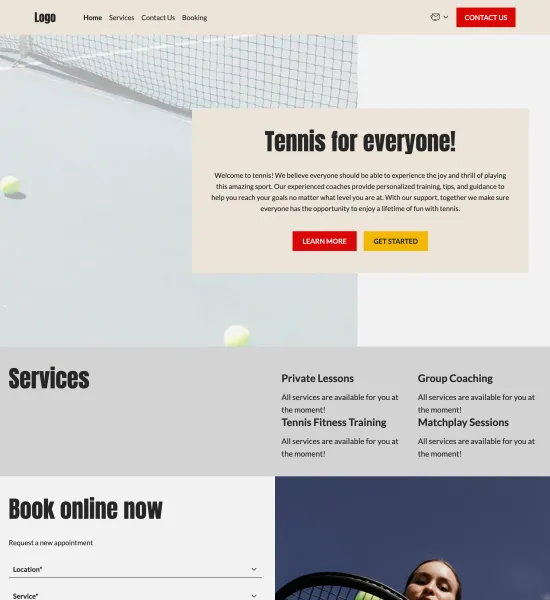 tennis coach template preview