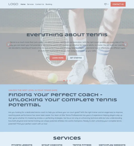 tennis coach template preview