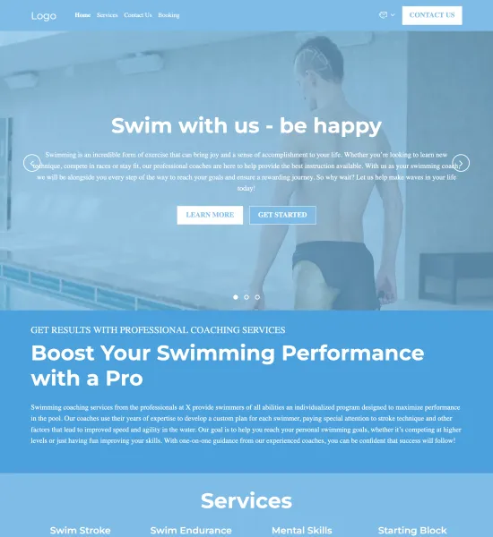 swimming coach template preview