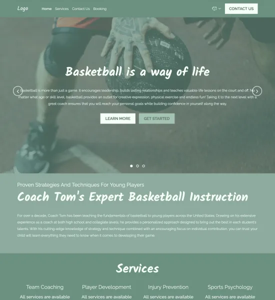 basketball coach template preview