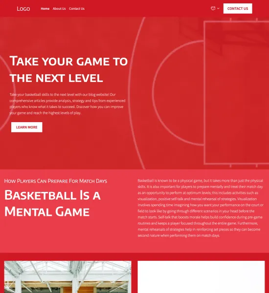 basketball blog template preview