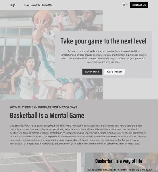 basketball blog template preview