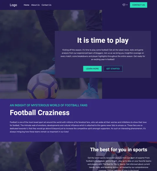 football blog template preview