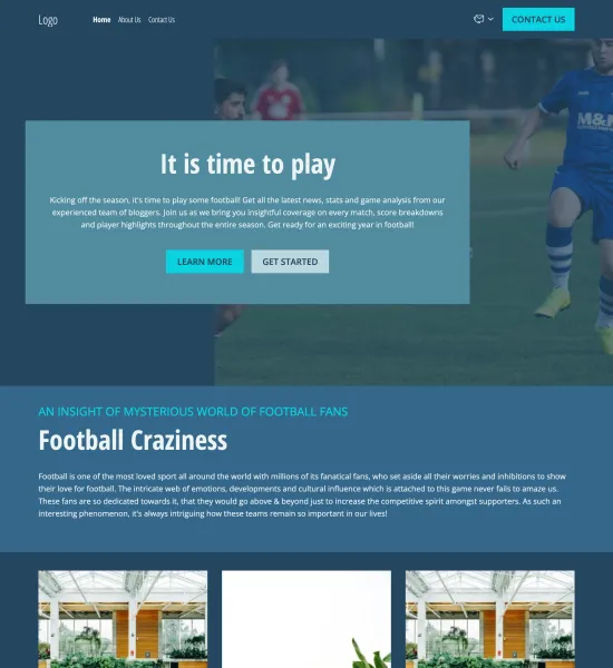 football blog template preview