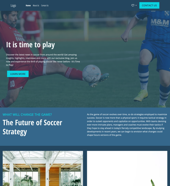 soccer blog template preview