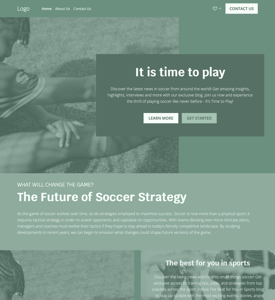 soccer blog template preview