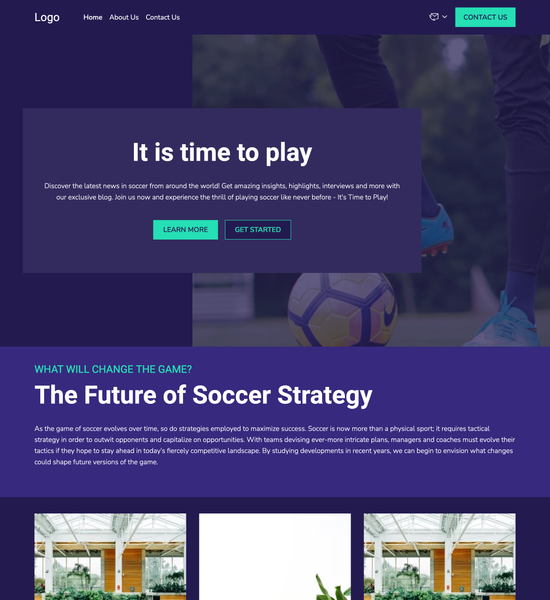 soccer blog template preview