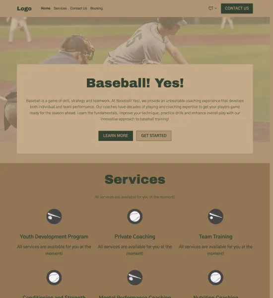 baseball coach template preview