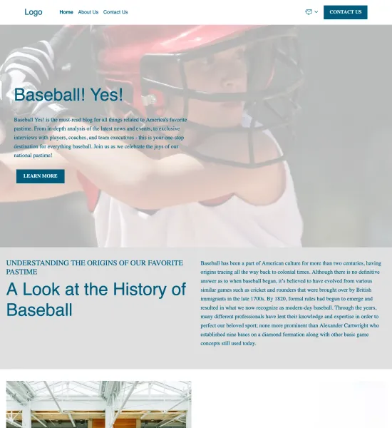 baseball blog template preview