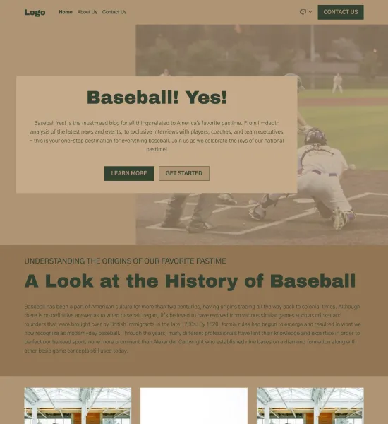 baseball blog template preview