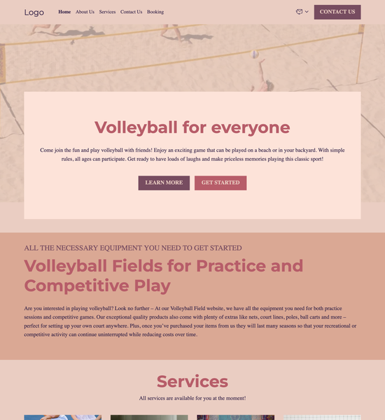 volleyball field template preview