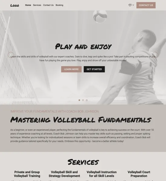 volleyball coach template preview