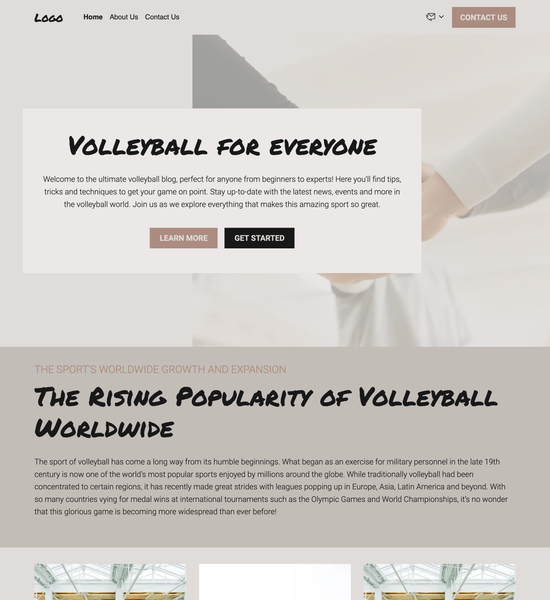 volleyball blog template preview