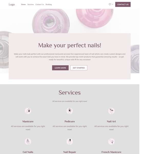 manicurist  template preview