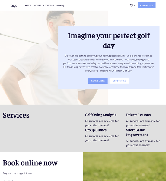 golf coach template preview