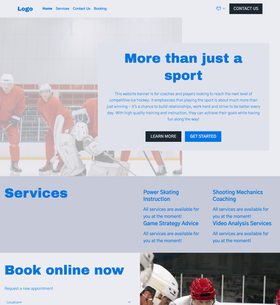 ice hockey coach template preview