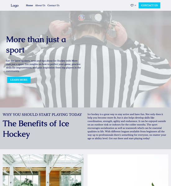 ice hockey blog template preview