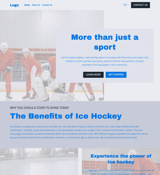 ice hockey blog template preview