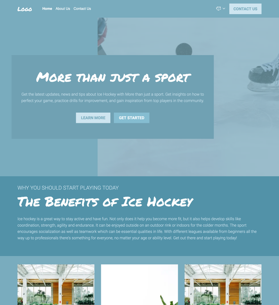 ice hockey blog template preview