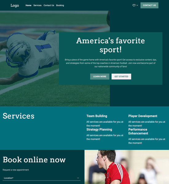 American football coach template preview