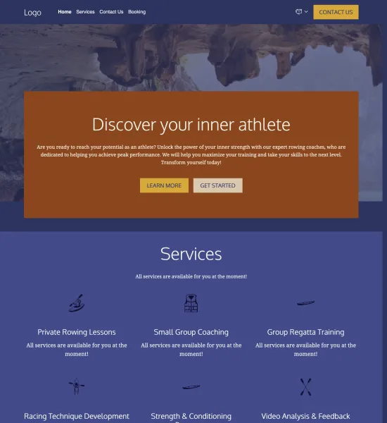 rowing coach template preview