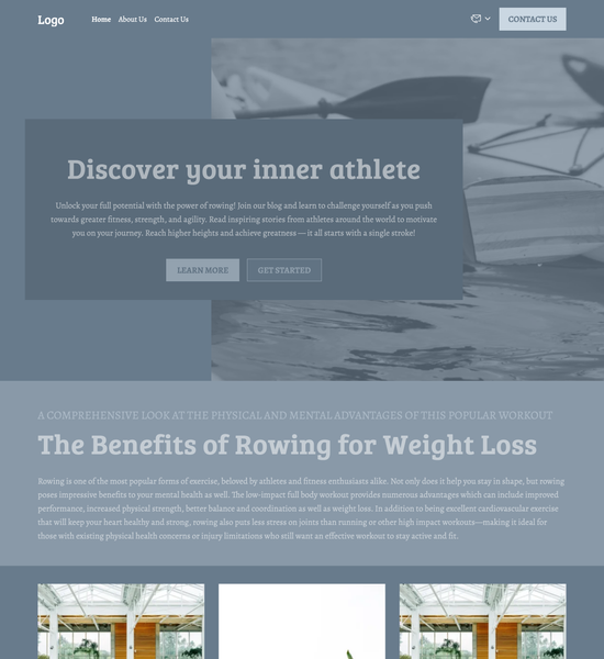 rowing blog template preview