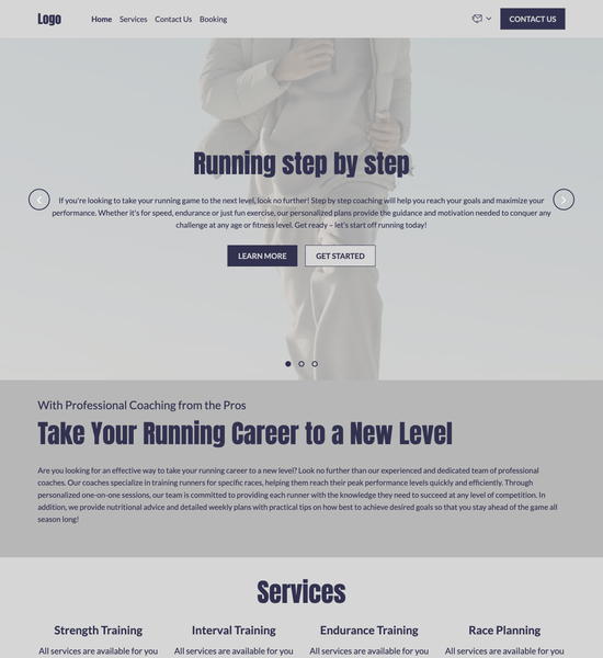 running coach template preview