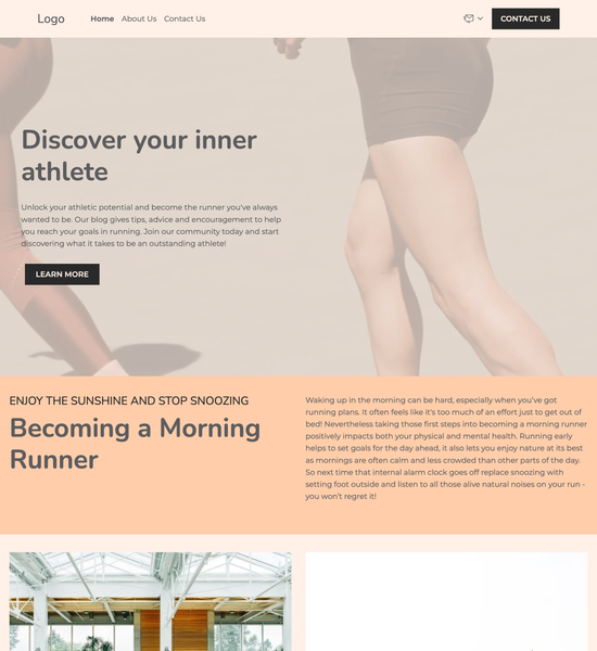 running blog template preview