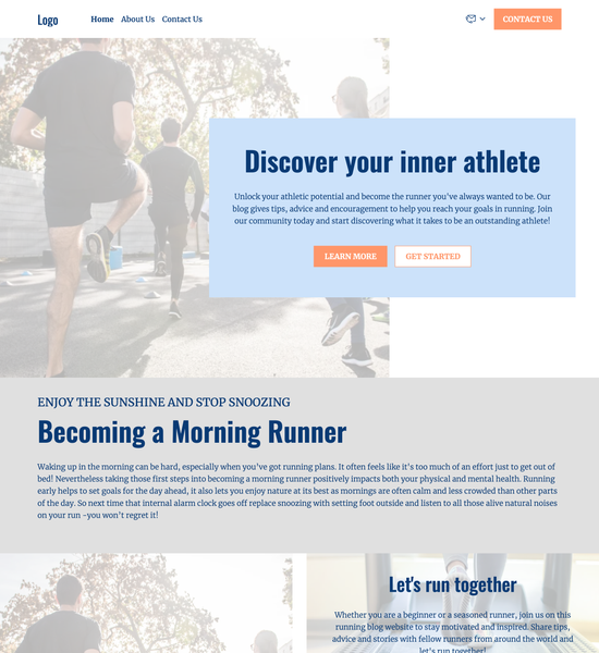 running blog template preview