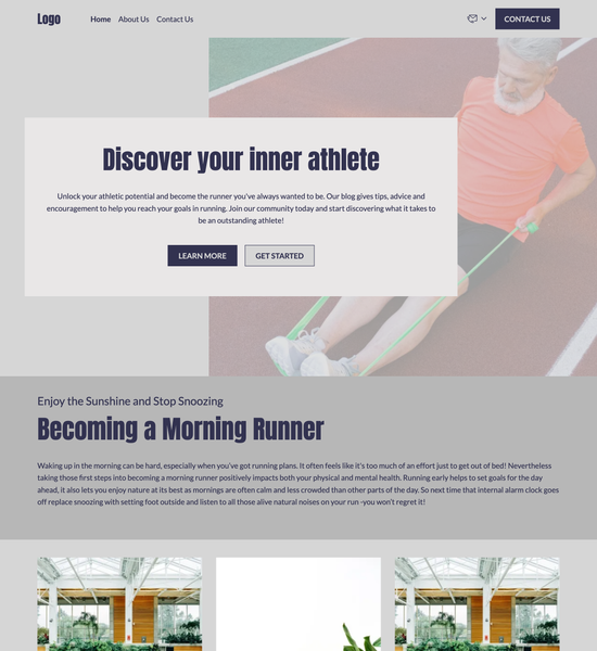 running blog template preview